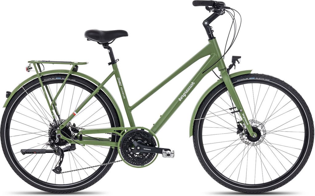 Bergrausch Hochwilde Trapez Trekkingrad farngrün 46 Produktbild 1