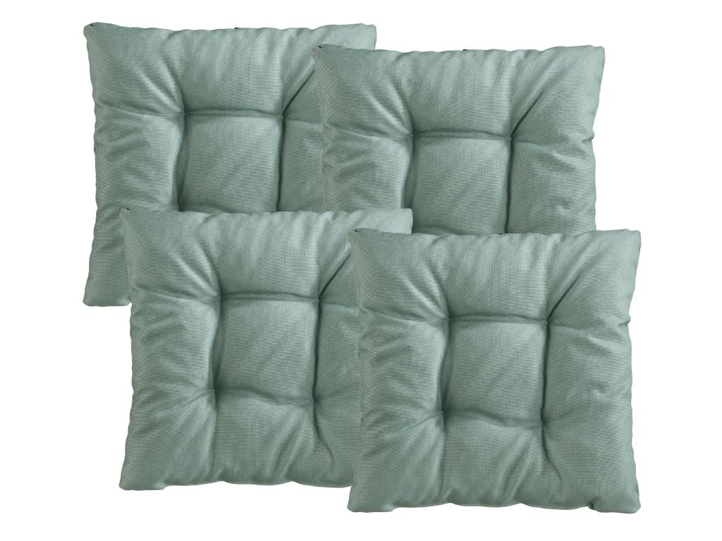 Set di 4 cuscini per sedie | Cuscini turchesi 38 x 38 x 6 Immagine del prodotto 