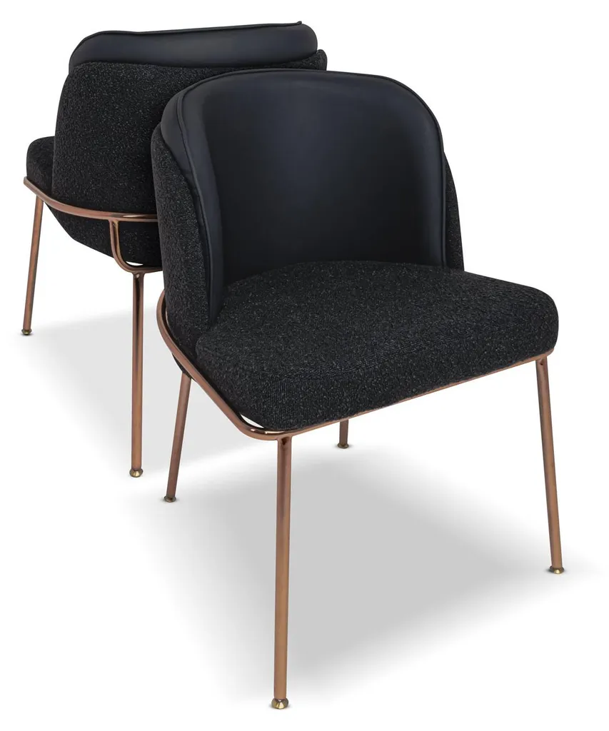 Fauteuil bouclé et métal noir style industriel chic - Duo Thun Boucle