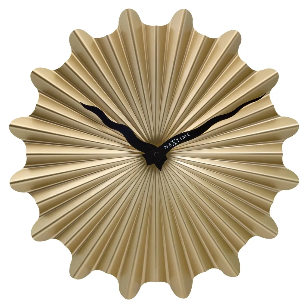 Grande horloge murale ronde en métal doré Sunny 40cm pour le salon