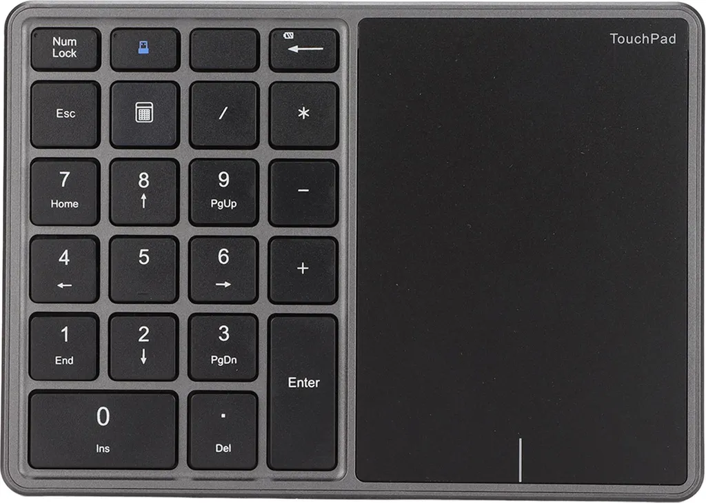 Clavier Numérique Sans Fil 22 Touches Pavé Tactile 2.4G Mode Dual Gris