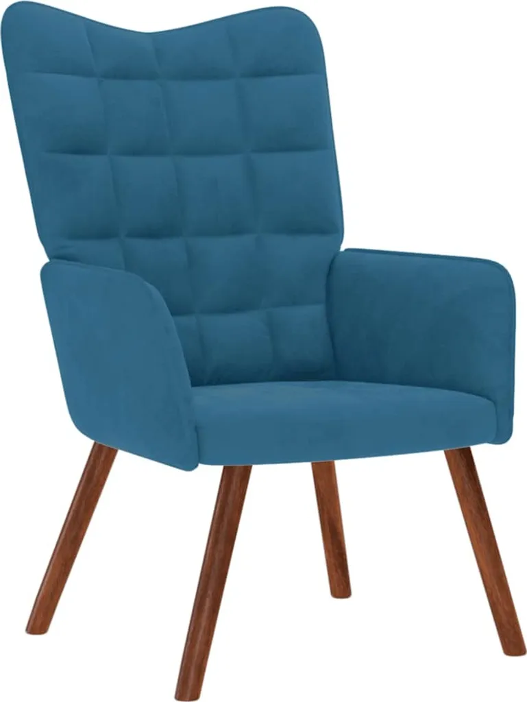 Poltrona TV Reclinabile Blu Velluto - Mobili Design Salotto 4316599