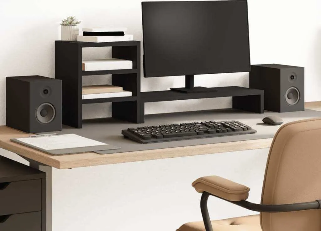 Rialzo Monitor 8190140 Nero | Organizer Scrivania e Gestione Spazio