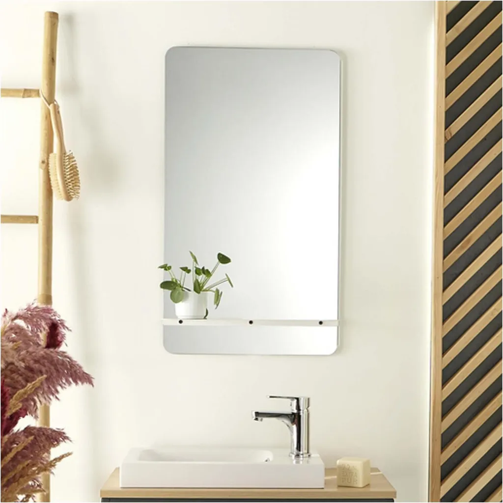 Miroir de salle de bain 40x70 cm avec étagère de rangement SIMONA chic