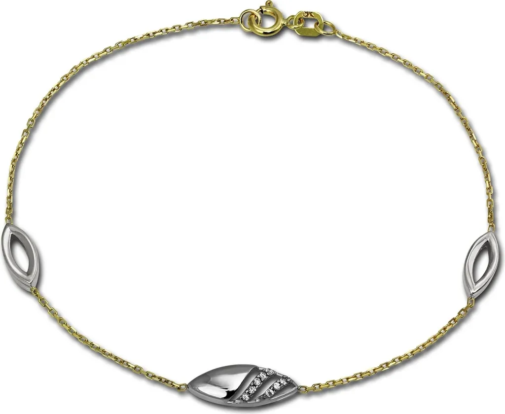 Bracelet Bicolore en Or 8 Carats Bijou Féminin Élégant GoldDream 19cm