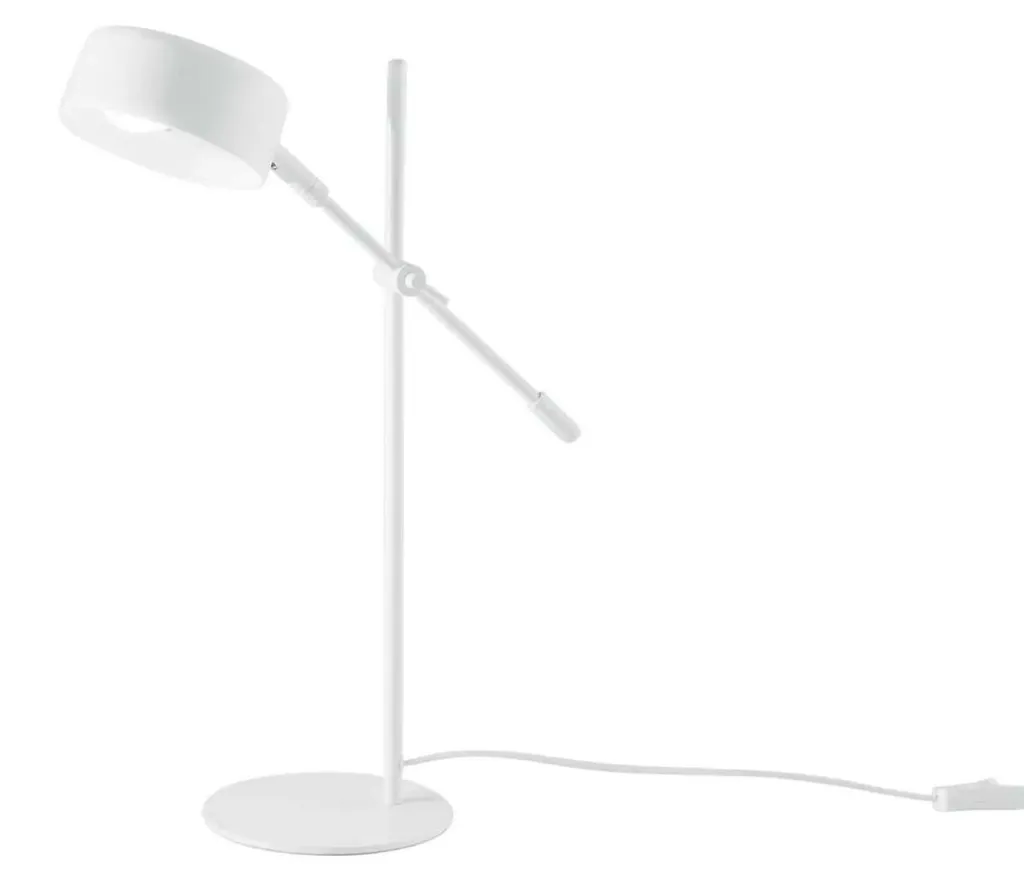 Lampe métal blanc EIFFEL avec spot ajustable pour éclairage de précision