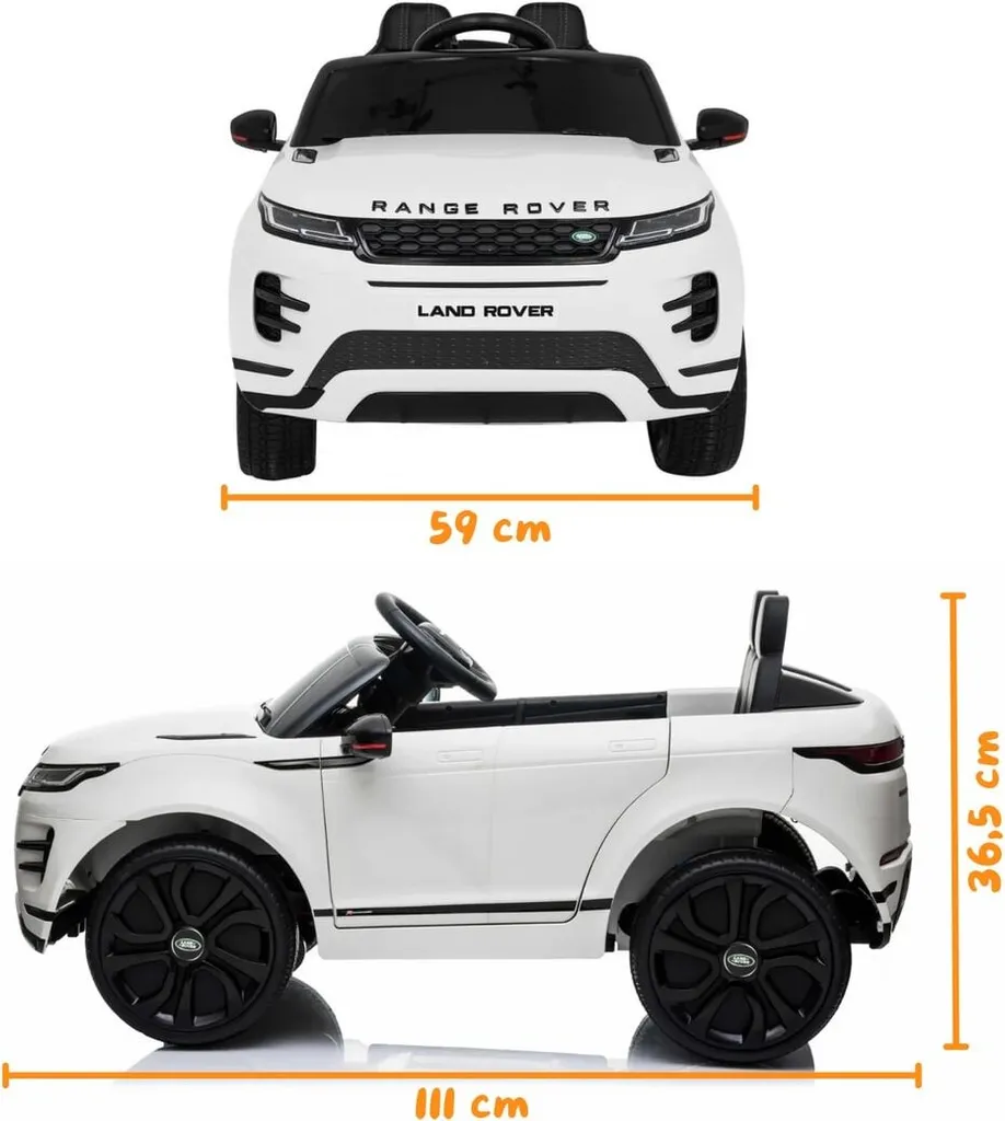 Range Rover Evoque électrique blanc enfant - Télécommande et LED 12V - 5