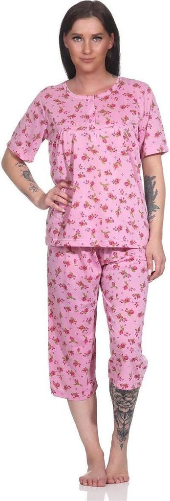 Damen Pyjama 2 teiliger Schlafanzug Hausanzug 3/4 Sommer; Altrosa/L/40