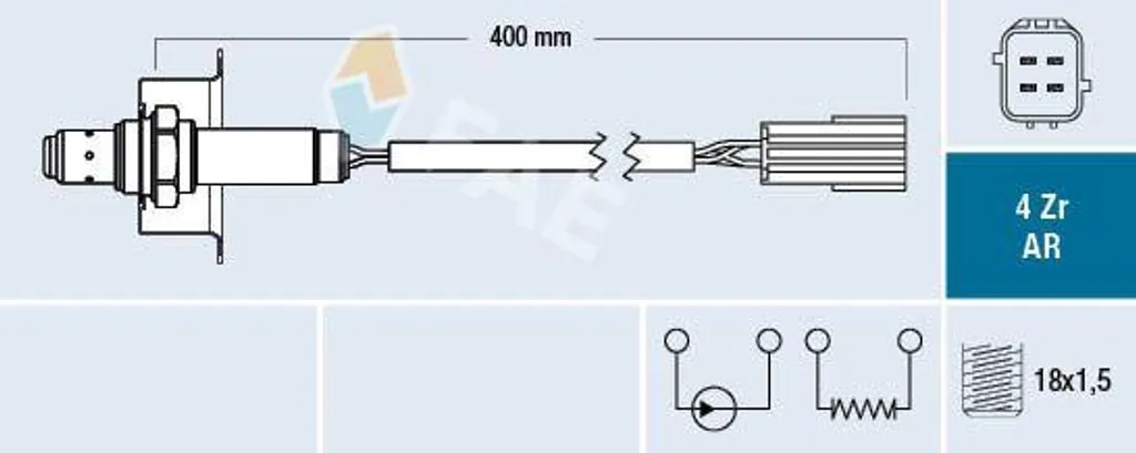 Sonde Lambda Haute Précision FAE 75613 pour Nissan OE 226931AT0B 4 fils