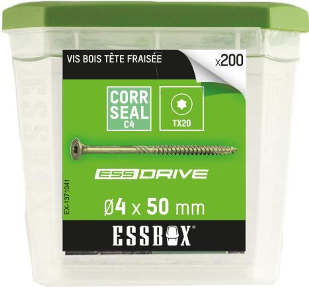 ESSBOX SCELL-IT Holzschraube - Ø4 mm x 50 mm - Packung mit 200 Stück - EX-1371041