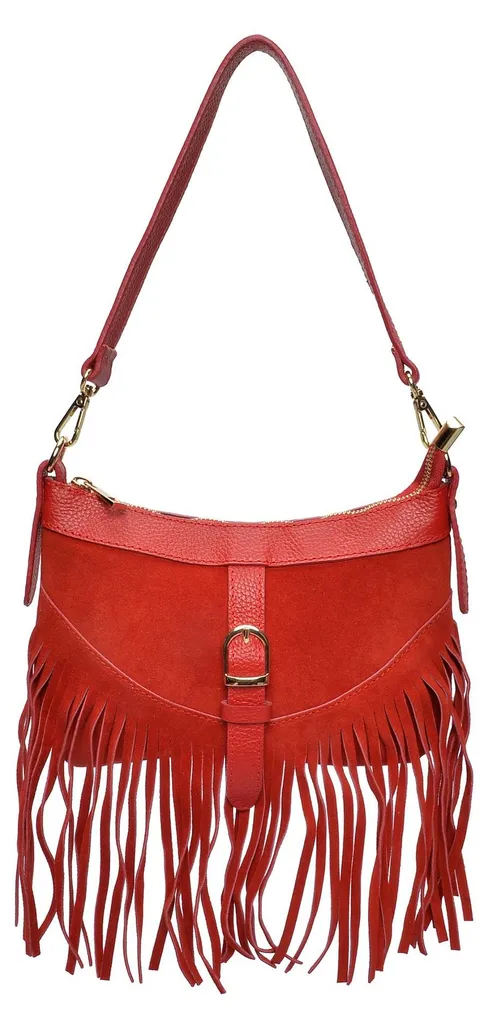 Anna Luchini AL 8194 Sac bandoulière Rosso Collection SS26 en cuir rouge