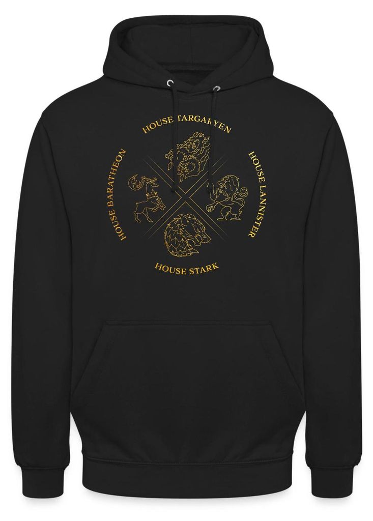 Spreadshirt Game Of Thrones Targaryen Lannister Stark Uni Hoodie, 3XL, Schwarz