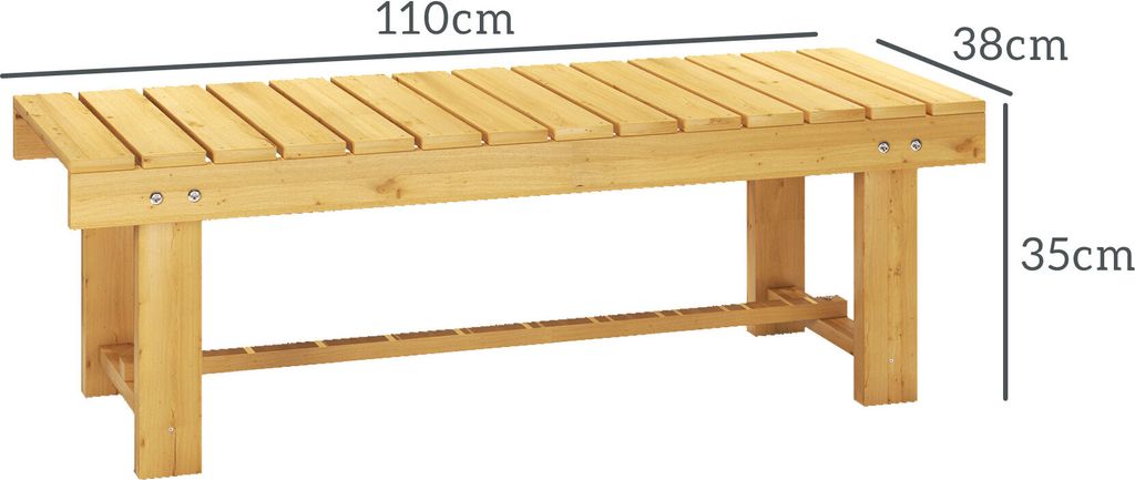 Outsunny záhradná lavica, 2-miestna lavica, záhradný Obrázok produktu 3