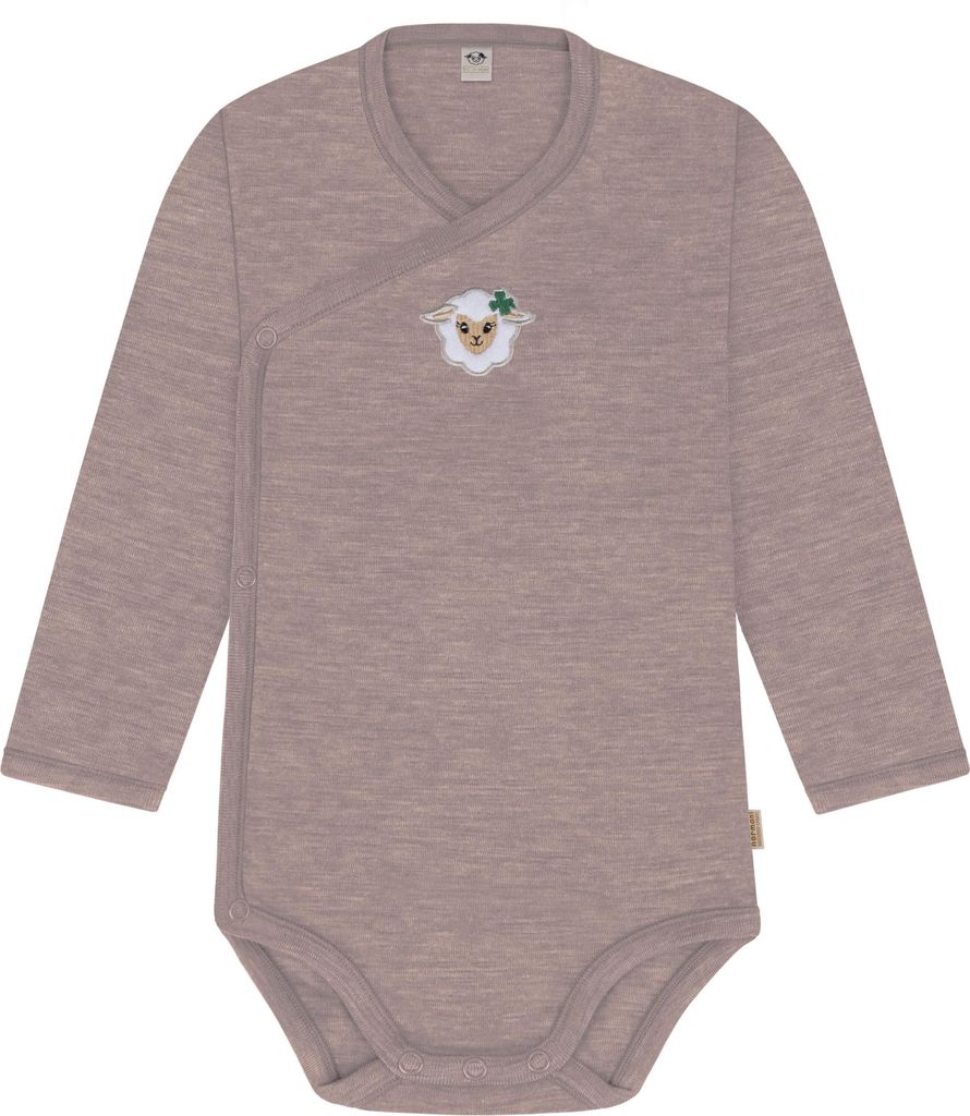 normani Merino Baby-Body langärmeliger Wickelbody