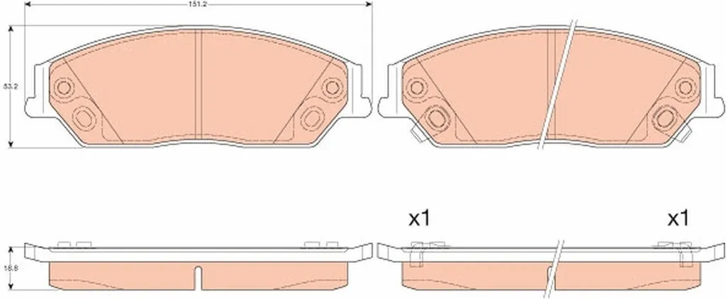 Plaquettes de frein avant pour Camry V4 et V5 TRW GDB3614 qualité origine