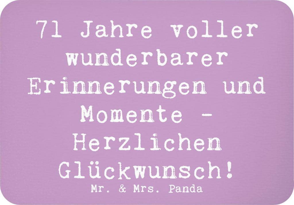 Mr. & Mrs. Panda magnet Spruch 71. Geburtstag Erinnerungen - Lavendeltraum - Geschenk, 71 Jahre, besondere Anlässe, Happy Birthday, haftmagnet, Ge...