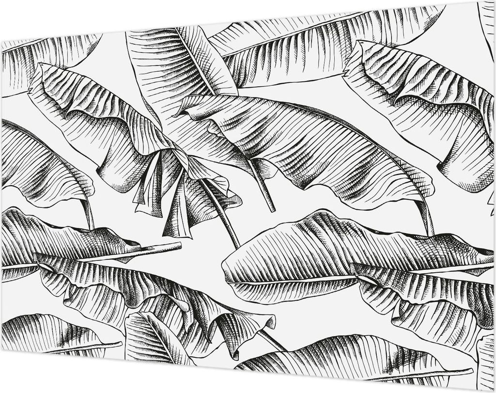 Wandtapete - Dekorative Tapete für Wohnzimmer- Tapetenfolie für Wanddekoration - 104x70 cm - Bananenblätter
