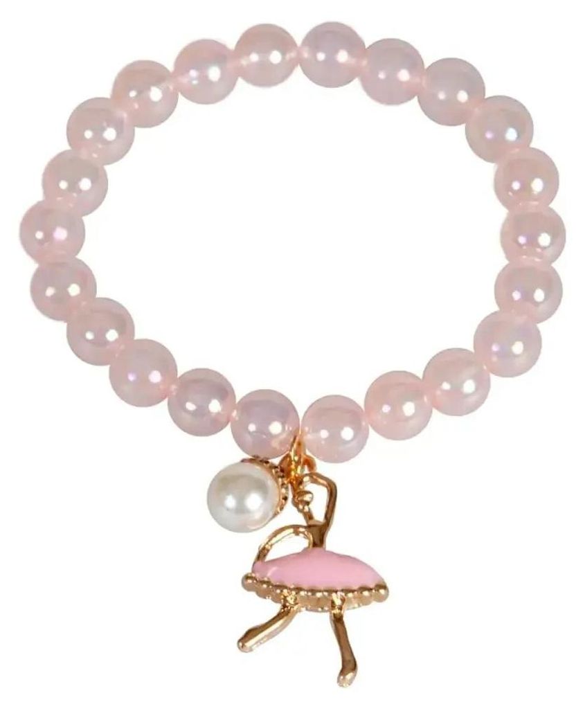 Ballet Beauty Armband mit Ballerina-Anhänger und rosa Edelsteinen, Hellrosa