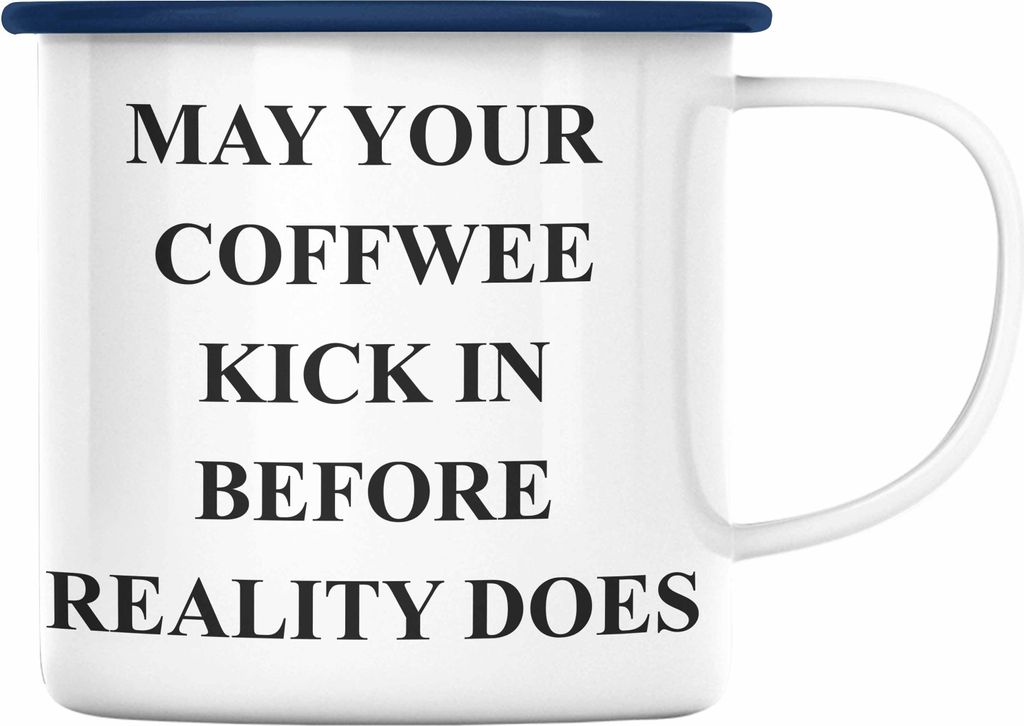 Trendation - Lustige Emaille Tasse mit Spruch für Frauen Männer Arbeit Büro Lustig Emaille Tassen Becher mit Sprüchen Kollegin Geschenk Sarkasm...