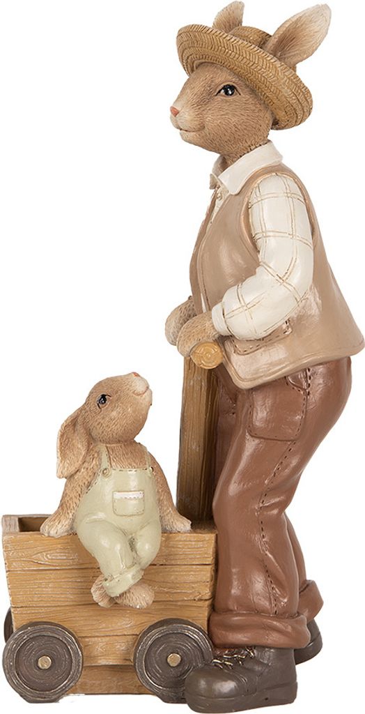 Clayre & Eef Dekorationsfigur Kaninchen 12x7x23 cm Braun Kunststoff
