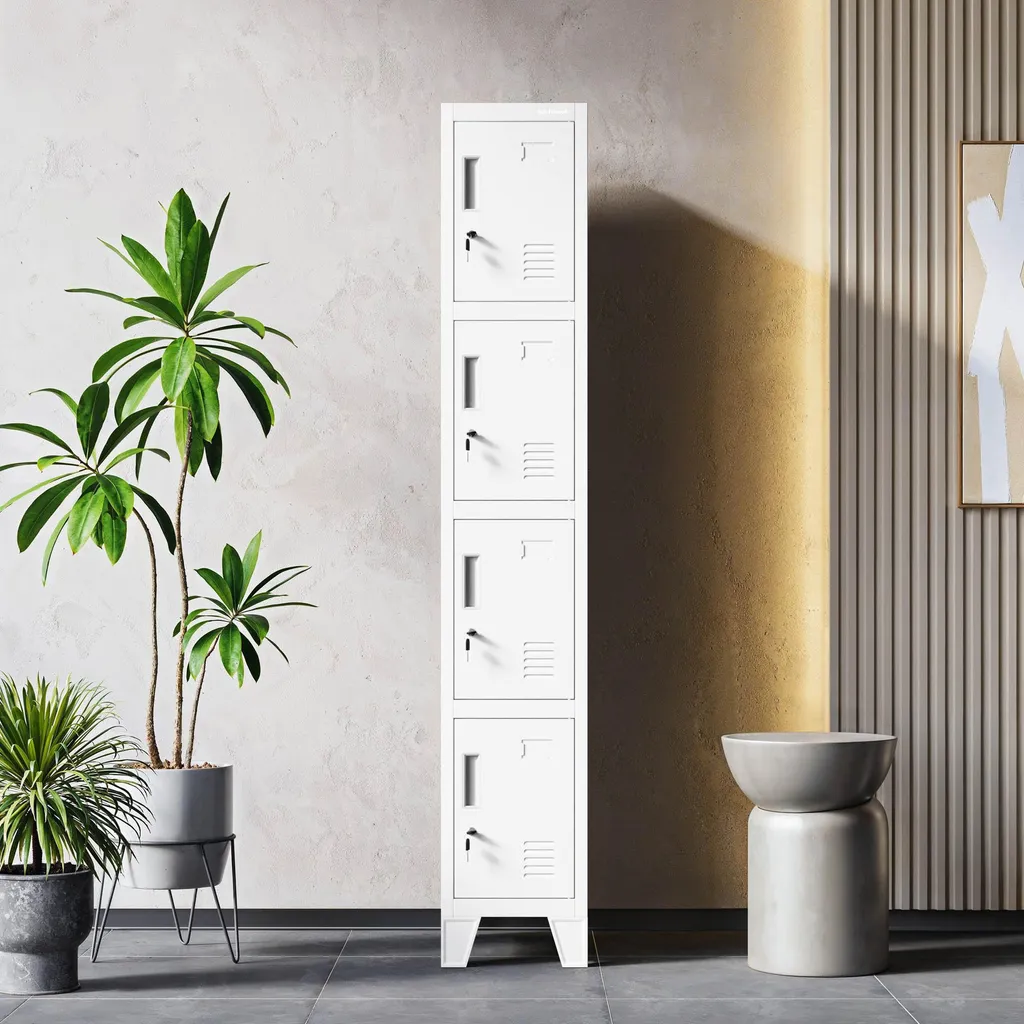 Vestiaire métallique monoplace blanc avec serrure - Modèle ROBERT 1 Plus - 14