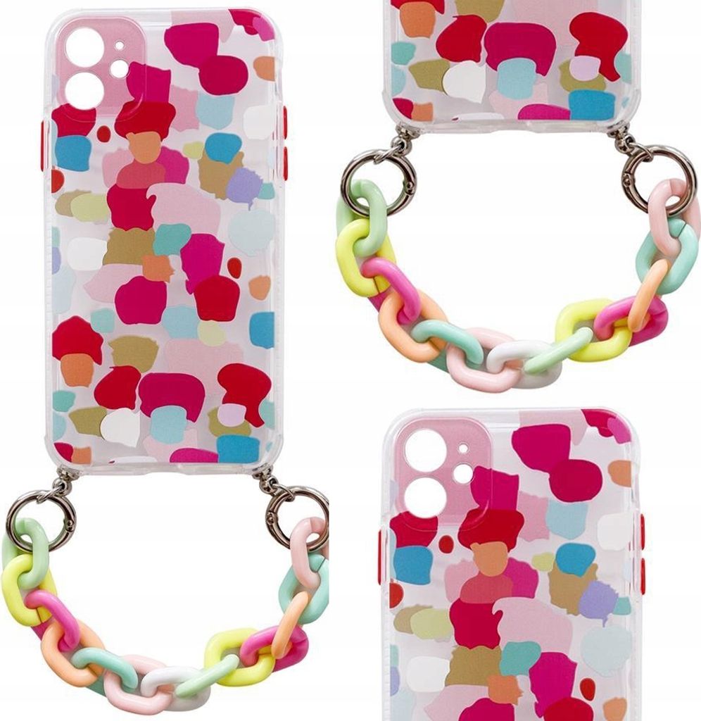 Color Chain Case Gel Flexible Hülle mit Kettenanhänger für iPhone 13 Pro Max mehrfarbig (2)