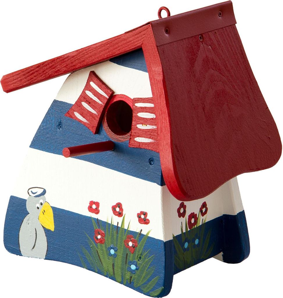 Vogelvilla Nistkasten Leuchtturm, Nistmini hängend, blau weiß