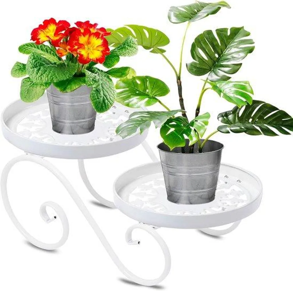 Support fleurs fer antirouille blanc : fini les traces sur le sol
