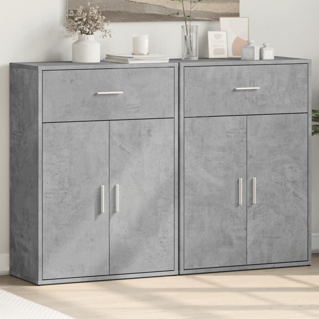 Maison Exclusive - Sideboards 2 Stk. Betongrau 60x30x84 cm Holzwerkstoff
