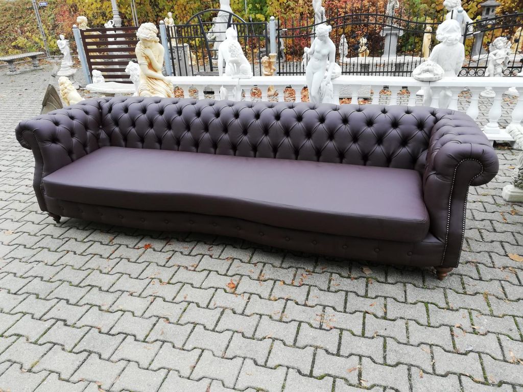 Design Chesterfield Charly 3 m Braun Couch Polster Sofas Leder Wohnzimmer Neu