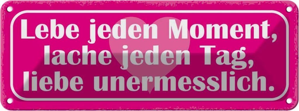 vianmo Blechschild 10x27 cm Lebe jeden Moment Lache Liebe Dekoration