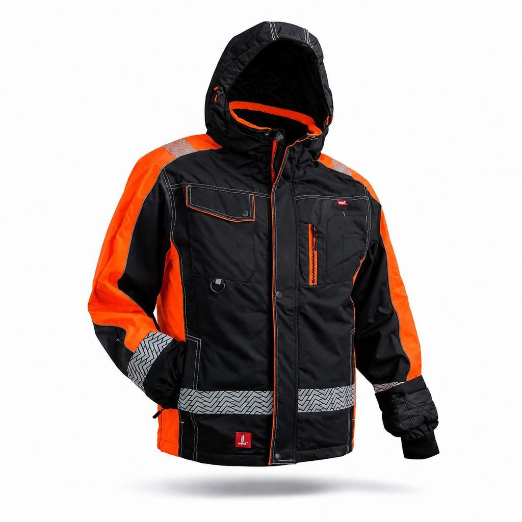 URGENT Y-8368 Winterjacke Arbeitsjacke Schwarz Orange Größe Produktbild  KI-generiertes Bild