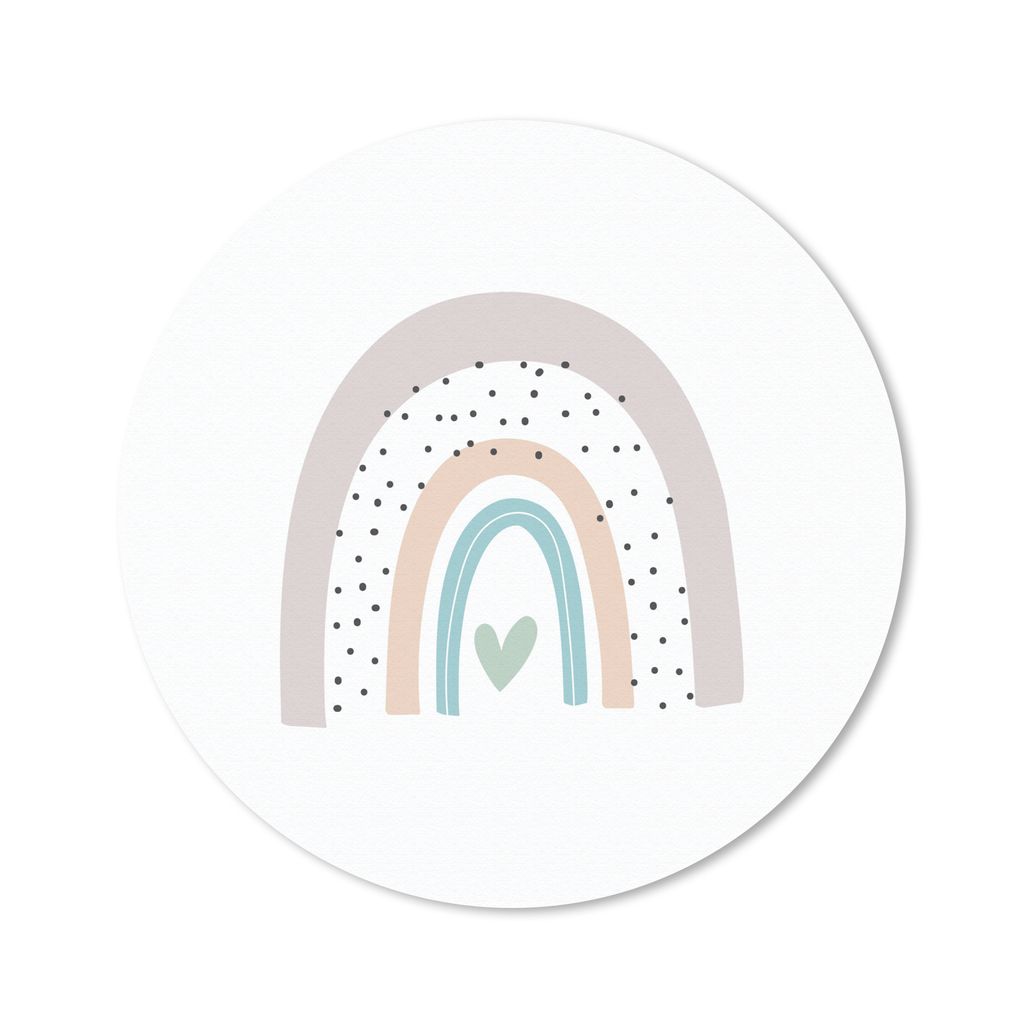 MuchoWow Mauspad Mousepad Regenbogen - Herz - Pünktchen - Kinder - Kinder 20x20 cm - Mousepads - Maus Mat - Pad - Mausunterlage - Schreibtischmatte