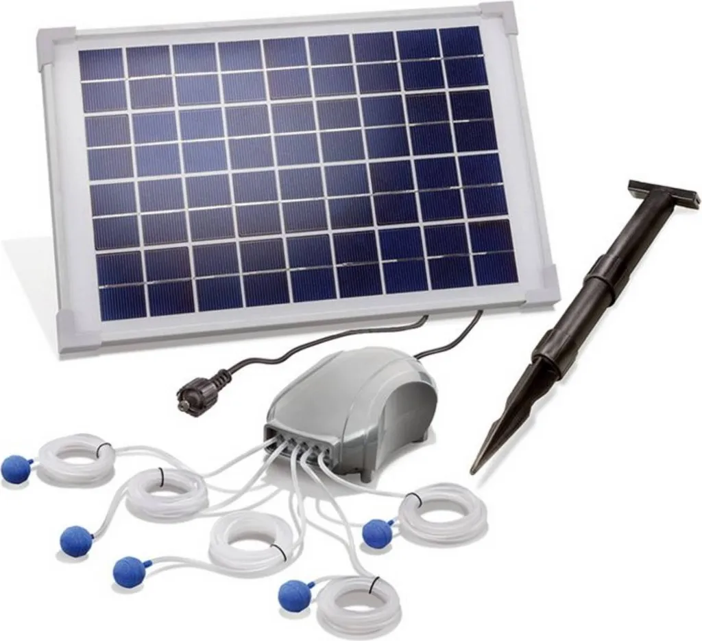 Aérateur de bassin solaire Heissner 600 l/h pour filtration naturelle