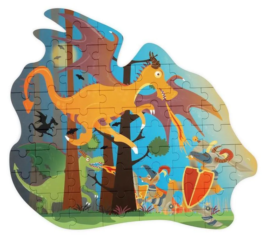 Puzzle à contours Dragon Scratch - Forme Spéciale et Couleurs Éclatantes - 5