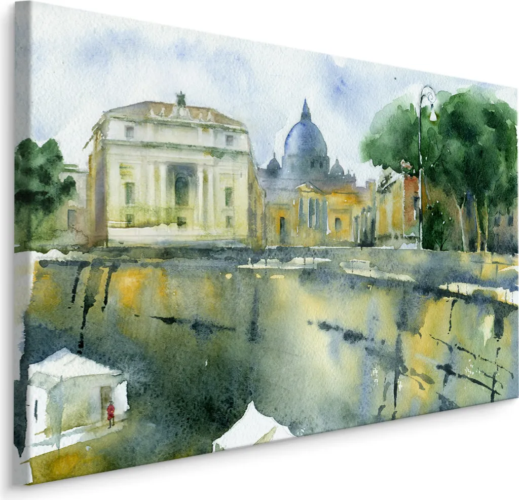 Favolosa carta da parati su tela 90x60 cm XXL stampa d'arte roma architettura cielo