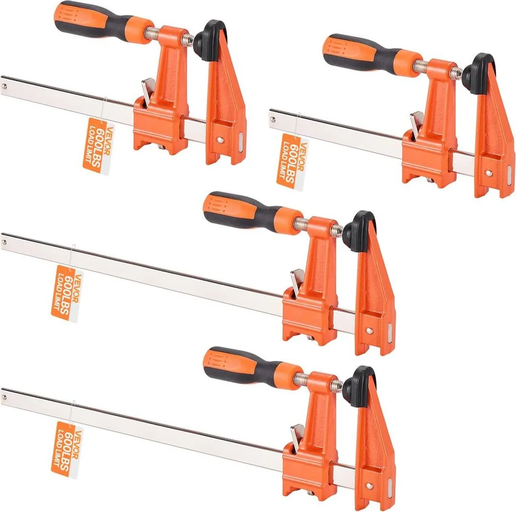 Serre-joint F pour collage bois lot de 4 pièces tailles 15 et 30 cm