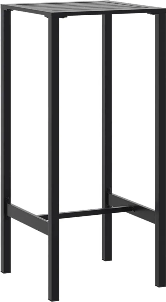 Table de Bar Compacte pour Gain de Place, Table Haute Noire en Acier