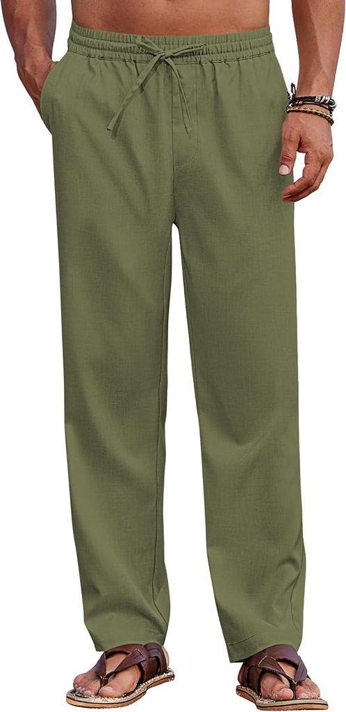 Herren Sommerhose Casual Luftig Leicht Locker Bequem Grün L Produktbild 