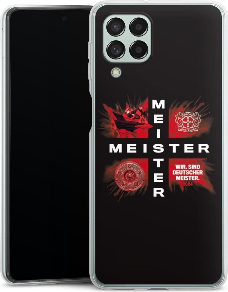 DeinDesign Handyhülle für Samsung Galaxy M53 5G Silikon Hülle Case Smartphone Schutzhülle Bayer 04 Leverkusen Meister Offizielles Lizenzprodukt