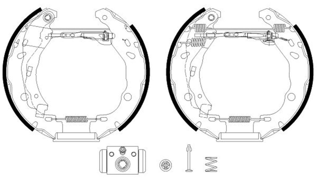 HELLA 8DB 355 038-121 Bremsbackensatz - R1385 - Bremssystem: Bosch - für u.a. DACIA / RENAULT