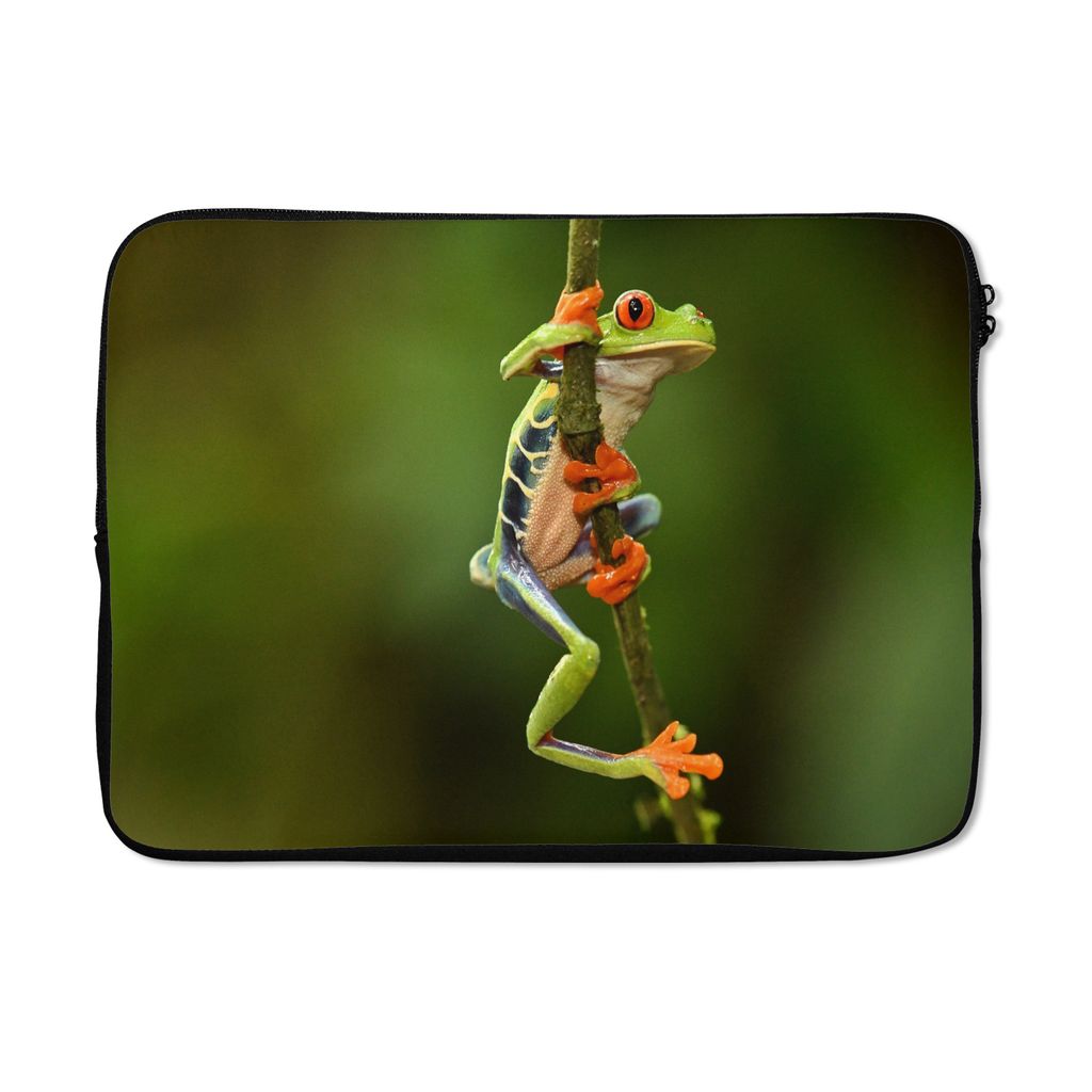 MuchoWow Laptop Hülle 13 Zoll Frosch - Regenwald - Zweig Laptoptasche - Laptophülle - Sleeve - Rundumschutz