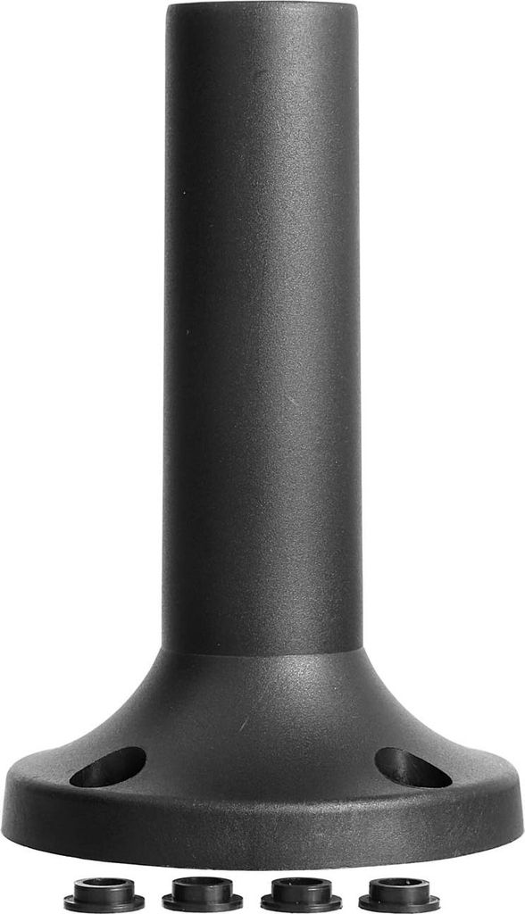 STEX24 Kunststofffuß mit Kunststoffrohr für Signalsäule schwarz, 70mm SH100/231 102 Anschraubloch 56,0mm x 56,0mm
