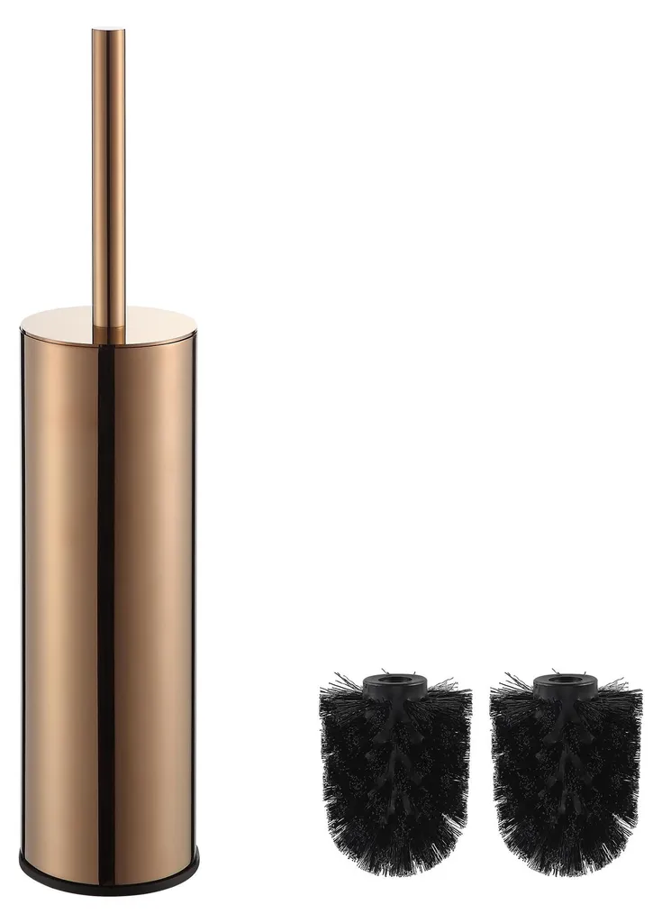 Porte-brosse WC inox 304 or rose - Fini la rouille et le calcaire