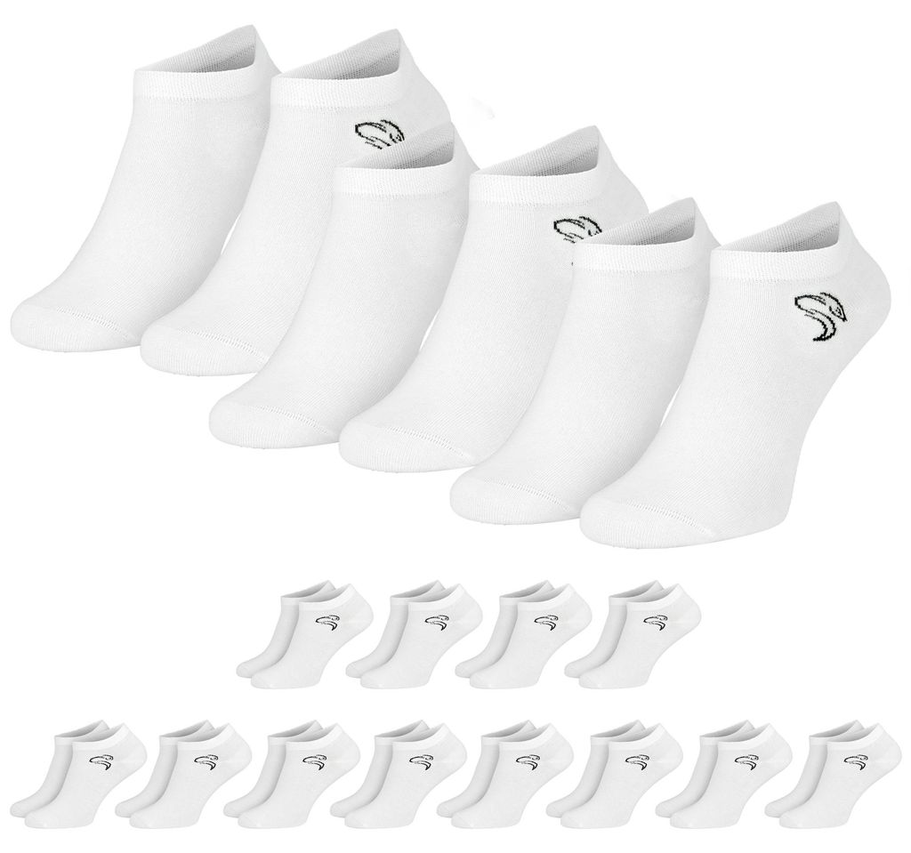 Black Snake 12 Paar Sneaker Socken für Damen & Herren - Kurze Halbsocken aus Baumwolle - Atmungsaktiv & Bequem - Sportsocken & Laufsocken - Weiß ...