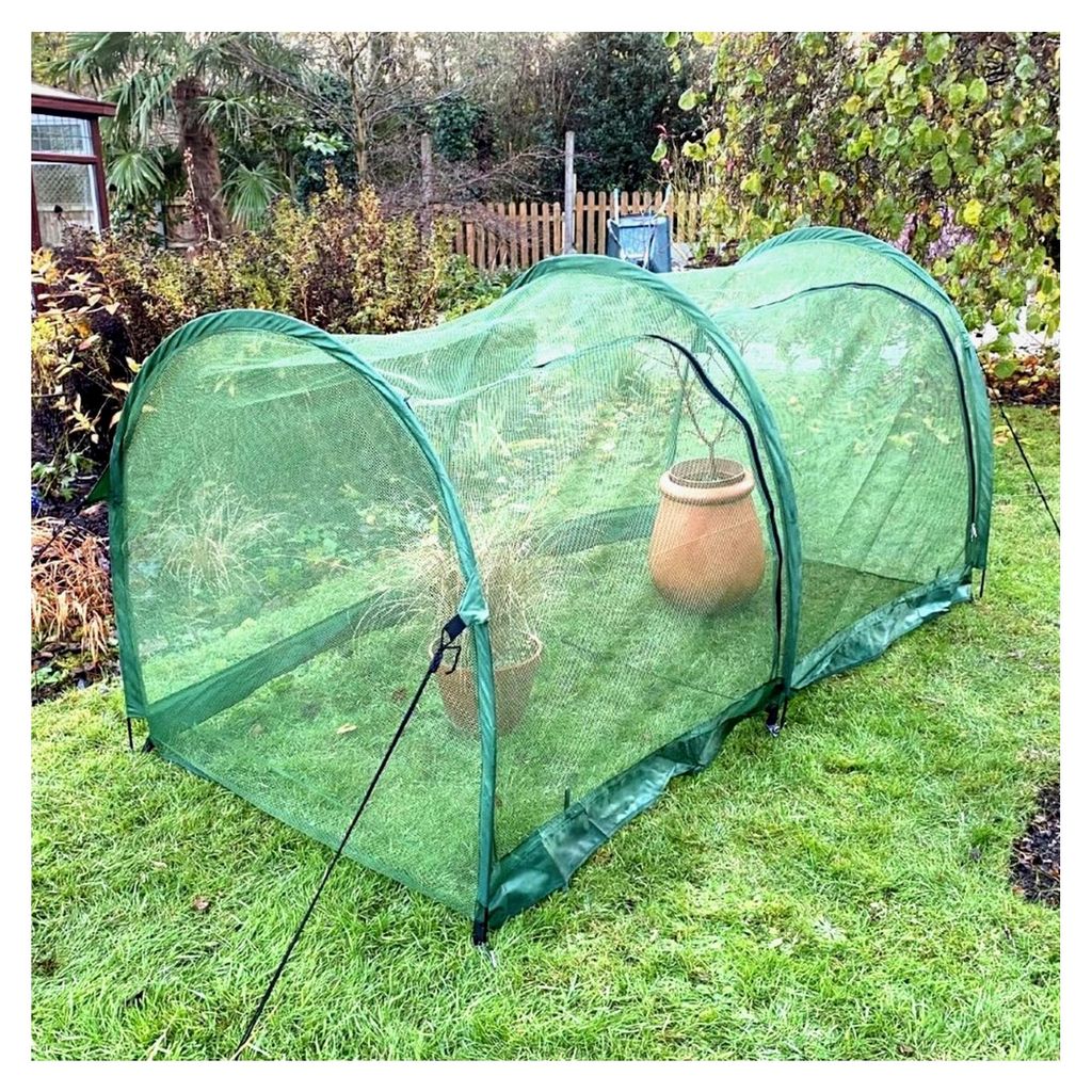 Pflanztunnel Gewächshaus 200x100cm | Insektennetz für Gartenpflanzen und Hochbeetabdeckung | 2 Türen, Einfache Montage