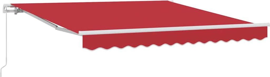 Einziehbare Markise Rot 350 x 250 cm Polyester und Aluminium