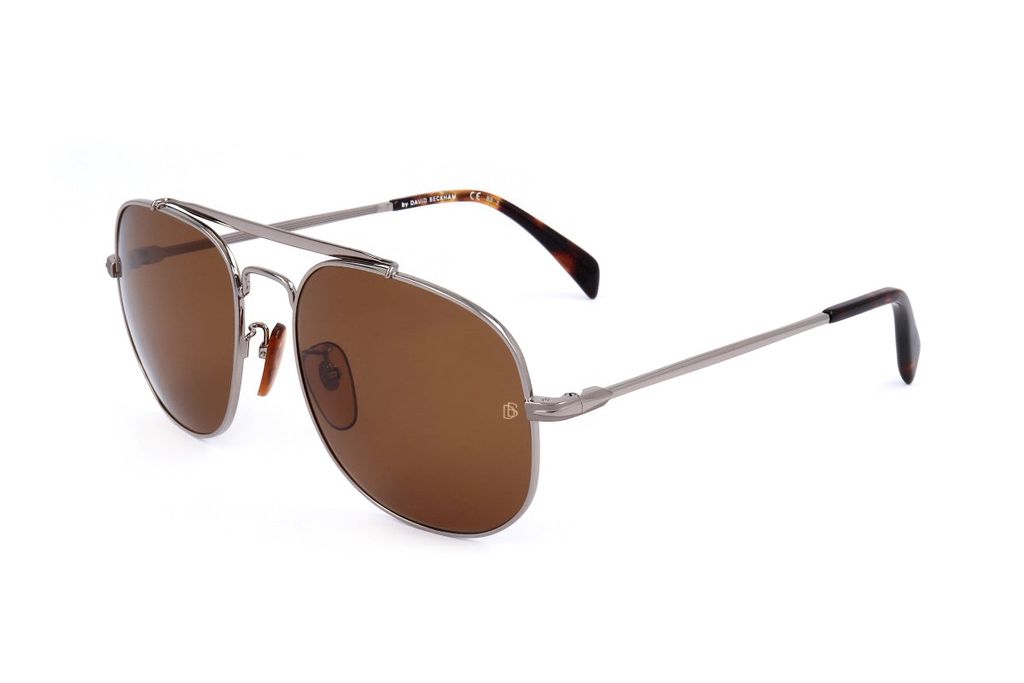 David Beckham Herren-Sonnenbrille 7004S im Pilotenstil aus Metall