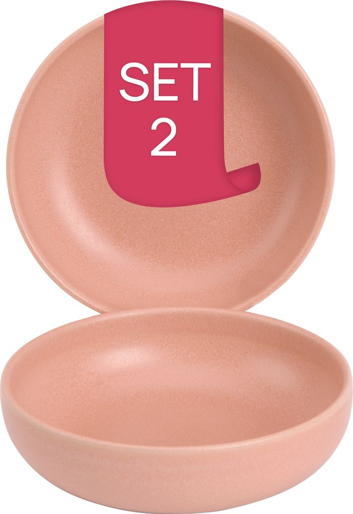 James Cooke Bliss, Schale, Ø 16 cm, 2 Stück, rosa Steinzeug