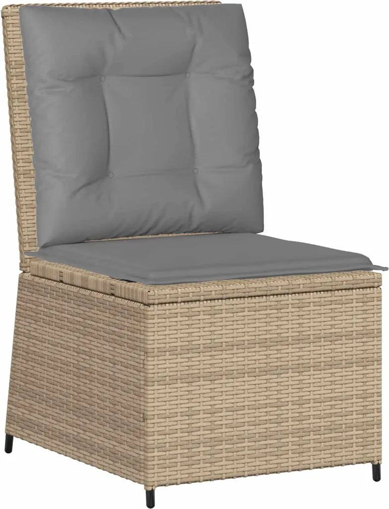 vidaXL Divano da Giardino Beige in Poly Rattan - Comfort Outdoor Top